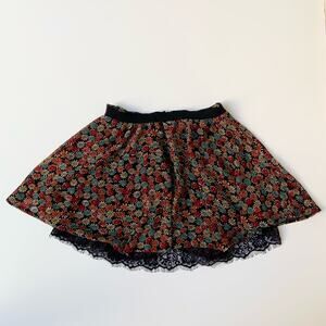 Vintage Y2K Rachael & Chloe Lace Trim Floral High Waist Mini Skirt Juniors S/M